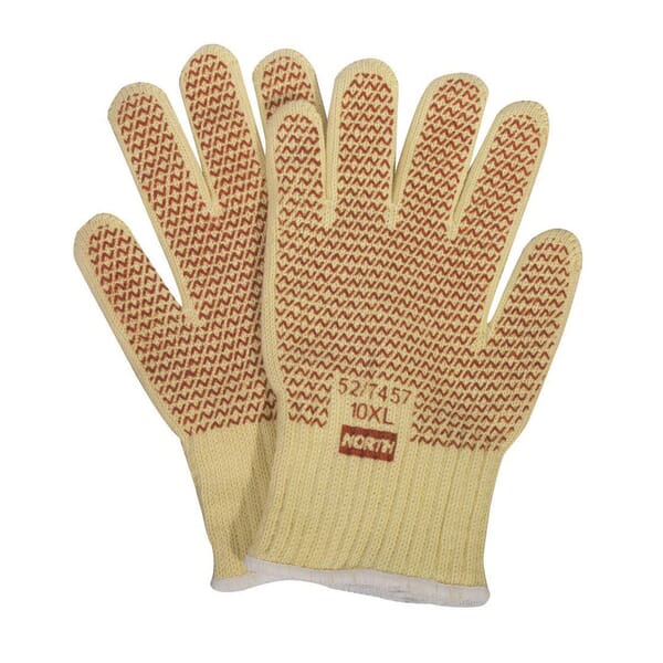 North by Honeywell 52/7457 Grip N Reversible Hot Mill Gloves, XL, 7 ga Kevlar/Cotton Outer Glove and Cotton/Poly Inner Glove, Knit Wrist Cuff, Resists: Abrasion, Cut, Puncture and Thermal, ANSI Cut-Resistance Level: A3