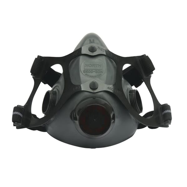 North by Honeywell 550030M Half Mask Respirator, M, Yolk/Cradle Suspension, Threaded Connection, Resists: Airborne Particulates, Biohazard, Chemical, Gas, Vapors and Smoke