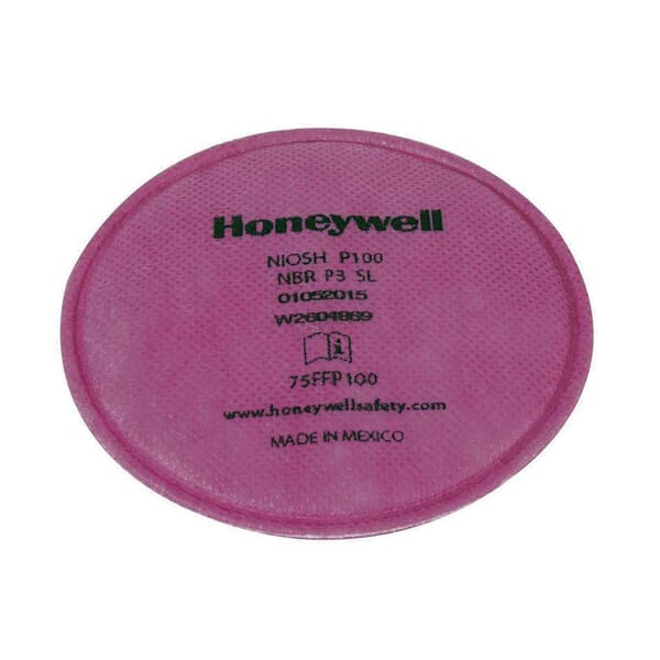 North by Honeywell 75FFP100 N Series Flexible Low Profile Pancake Respirator Filter, For Use With 5500, RU8500 and 7700 Series Half Mask Respirators, P100, >99.97 Filter Efficiency, Magenta