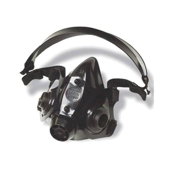 North by Honeywell 770030M Half Mask Respirator, M, Yolk/Cradle Suspension, Threaded Connection