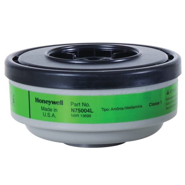 North by Honeywell N75004L N Series APR Cartridge, For Use With 5400, 5500, 7600 and 7700 Series Respirators, Threaded Connection, Resists: Ammonia and Methylamine