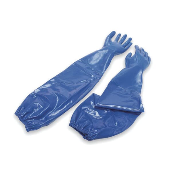 North by Honeywell Nitri-Knit NK803ES High Performance Multi-Dipped Chemical-Resistant Gloves, Ambidextrous Hand, Nitrile, Blue, Cotton Interlock Knit Wrist Lining, 26 in L, Resists: Abrasion, Cut, Puncture, Solvent andnag