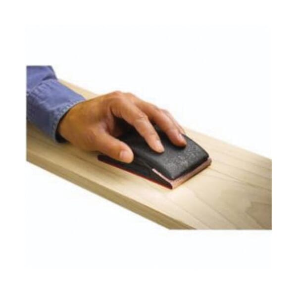 Norton 07660701889 Hand Sanding Block, 5 in L x 2-3/4 in W, Rubber Abrasive, Slotted Jaws Attachment