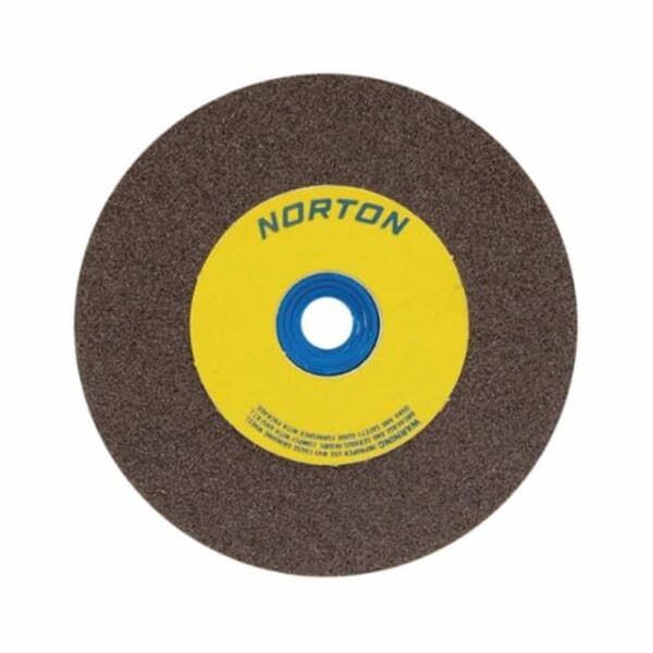 Norton Gemini 07660788280 57A Alundum Straight Bench and Pedestal Grinding Wheel, 8 in Dia x 1 in THK, 1 in Center Hole, 100/120 Grit, Aluminum Oxide Abrasive
