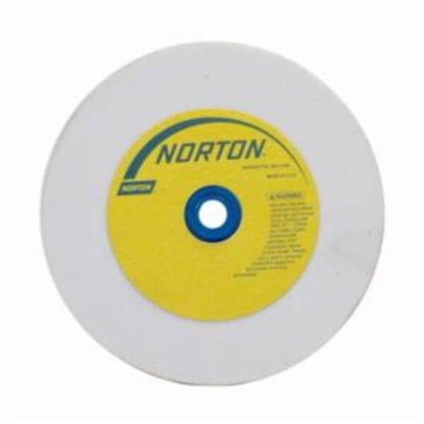 Norton 07660788263 38A Straight Bench and Pedestal Grinding Wheel, 6 in Dia 1 in THK, 1 in Center Hole, 150 Grit, Aluminum Oxide Abrasive