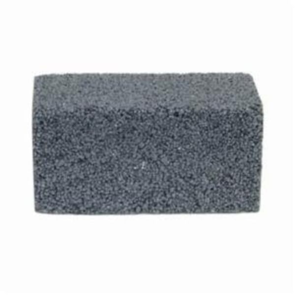 Norton 61463653295 Plain Floor Rubbing Brick With Wooden Wedges, 4 in L x 2 in W x 2 in THK, C80-R Grit, Silicon Carbide Abrasive