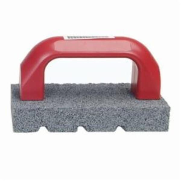Norton 61463687795 Fluted Hand Rubbing Brick With Handle, 8 in L x 3-1/2 in W x 1-1/2 in THK, C20 Grit, Silicon Carbide Abrasive