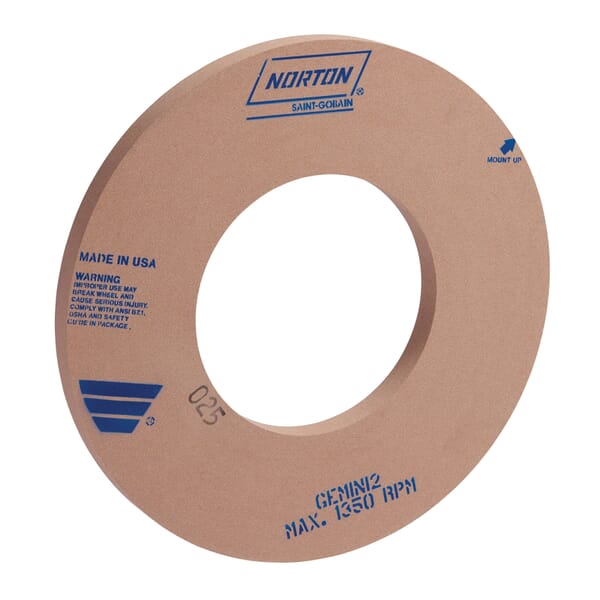 Norton Century45 66243496398 32A Straight Centerless Grinding Wheel, 20 in Dia x 6 in THK, 305 mm Center Hole, 80 Grit, Aluminum Oxide Abrasive