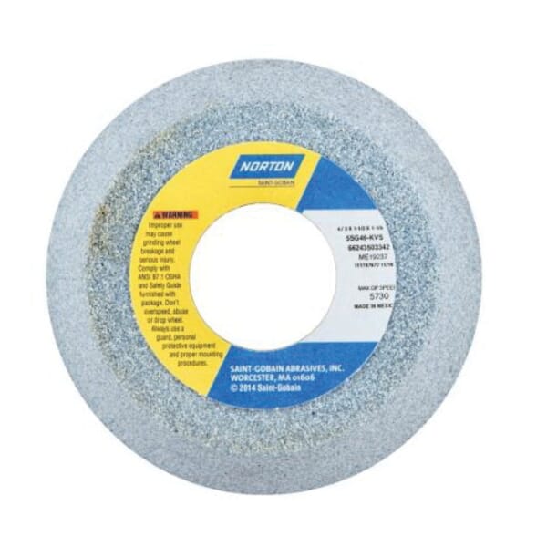 Norton 66243503342 5SG Flaring Cup Toolroom Wheel, 4 in Dia x 1-1/2 in THK, 1-1/4 in Center Hole, 46 Grit, Ceramic Alumina Abrasive