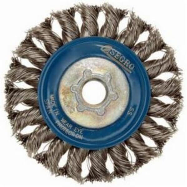 NortonBLUEFIRE 66252833488 Wheel Brush, 5 in Dia Brush, 1/2 in W Face, 0.02 in Dia Standard/Twist Knot Filament/Wire, 5/8-11 Arbor Hole