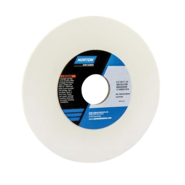 Norton 66252835803 38A Straight Toolroom Wheel, 6 in Dia x 1/4 in THK, 1-1/4 in Center Hole, 60 Grit, Aluminum Oxide Abrasive