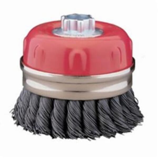 Norton 66252838146 Stem Mount Power Burr End Brush, 1-1/4 in, Twist, 0.008 in, Carbon Steel Fill