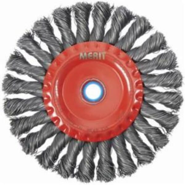 NortonBLUEFIRE 66252838300 Wheel Brush, 4 in Dia Brush, 1/2 in W Face, 0.02 in Dia Standard/Twist Knot Filament/Wire, 5/8-11 Arbor Hole