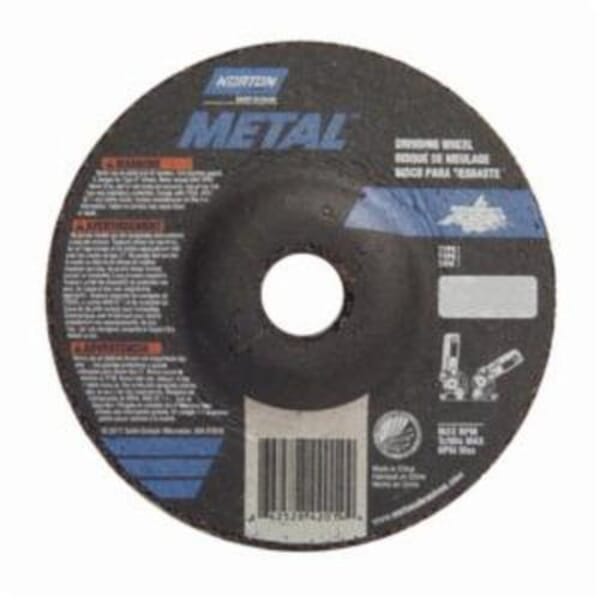 Norton 66252842014 DC418M All Purpose Cut-Off Wheel With Quick-Change Hub, 4 in Dia x 1/8 in THK, 5/8 in Center Hole, 24 Grit, Aluminum Oxide Abrasive
