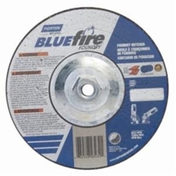 Norton BlueFire 66252843232 DC718HCHF All Purpose Cut-Off Wheel With Quick-Change Hub, 7 in Dia x 1/8 in THK, 24 Grit, Silicon Carbide/Zirconia Alumina Abrasive