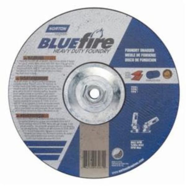 Norton BlueFire 66252843261 DC914HCHFHD Heavy Duty Cut-Off Wheel With Quick-Change Hub, 9 in Dia x 1/4 in THK, 24 Grit, Silicon Carbide/Zirconia Alumina Abrasive