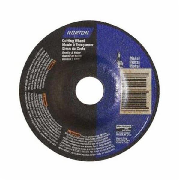 Norton 66252843611 Depressed Center Wheel, 4-1/2 in Dia x 1/8 in THK, 7/8 in Center Hole, 24 Grit, Aluminum Oxide Abrasive