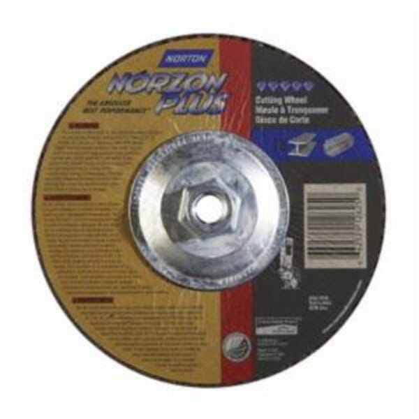 Norton NorZon Plus 66252912625 DC7125HNZP All Purpose Cut-Off Wheel With Quick-Change Hub, 7 in Dia x 1/8 in THK, 24 Grit, Ceramic Alumina/Zirconia Alumina Abrasive