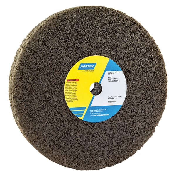 NortonNorZon Plus 66253030778 4NZ Type 01 Portable Snagging Wheel, 8 in Dia Max, 1 in THK