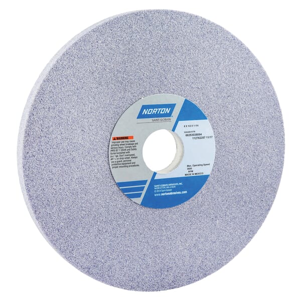Norton 66253038894 32AA Straight Toolroom Wheel, 8 in Dia x 1/2 in THK, 1-1/4 in Center Hole, 60 Grit, Aluminum Oxide Abrasive