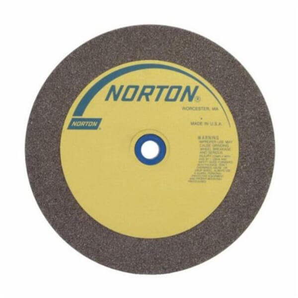 Norton 66253116273 57A Straight Bench and Pedestal Grinding Wheel, 10 in Dia x 1 in THK, 1-1/4 in Center Hole, 60 Grit, Aluminum Oxide Abrasive