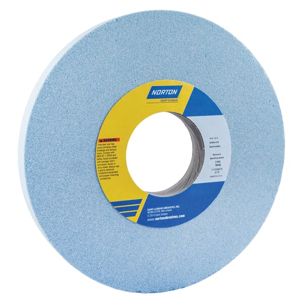 Norton 66253160403 5SG Straight Toolroom Wheel, 10 in Dia x 1 in THK, 3 in Center Hole, 60 Grit, Ceramic Alumina/Friable Aluminum Oxide Abrasive