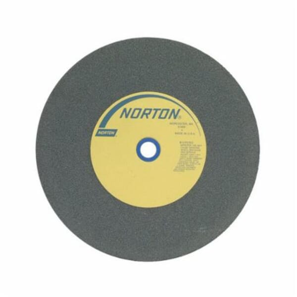 Norton 66253220942 39C Straight Bench and Pedestal Grinding Wheel, 12 in Dia x 2 in THK, 1-1/2 in Center Hole, 60 Grit, Silicon Carbide Abrasive