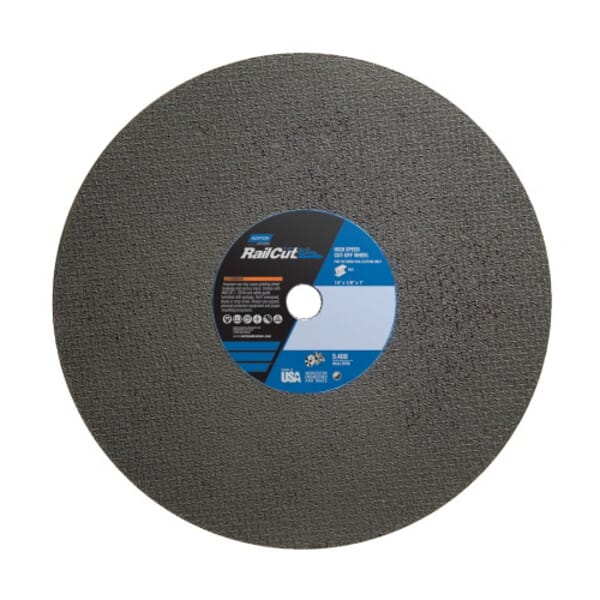 Norton Rail Cut 66253259935 57A Type 01/41 Cut-Off Wheel, 16 in Dia x 1/8 in THK, 1 in Center Hole, Aluminum Oxide Abrasive
