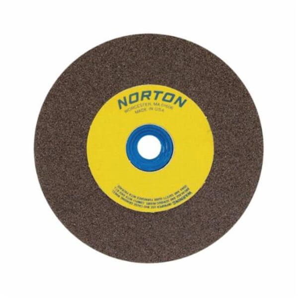 Norton Gemini 66253263056 57A Alundum Straight Bench and Pedestal Grinding Wheel, 12 in Dia x 2 in THK, 1-1/2 in Center Hole, 60/80 Grit, Aluminum Oxide Abrasive