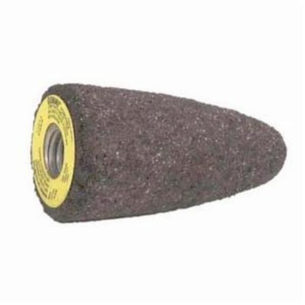 Norton Metal 24 66253349840 Portable Snagging Cone With NFRH Steel Bushing, 1-3/4 in Max Diameter, 3 in THK Head, 24 Grit, Extra Coarse Grade, Aluminum Oxide Abrasive