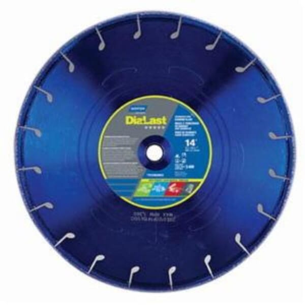 Norton DiaLast 66253370018 Reinforced Right Cut Straight Depressed Center Wheel, 6 in Dia x 1/8 in THK, 7/8 in Center Hole, Diamond Abrasive