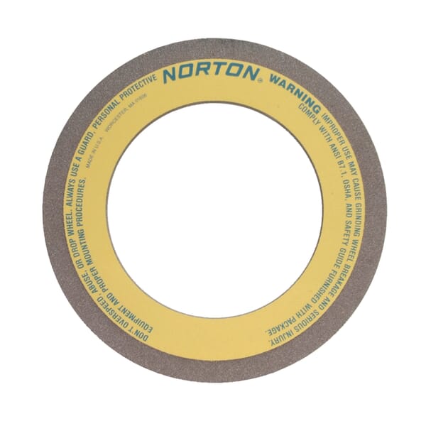 Norton 66253465001 57A Centerless Grinding Wheel, 16 in Dia x 4 in THK, 10 in Center Hole, 80 Grit, Aluminum Oxide Abrasive