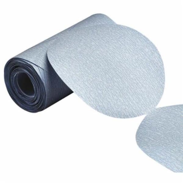 Norton DuriteNo-Fil 66254487418 A475 PSA Coated Abrasive Disc Roll, 5 in Dia Disc, P120 Grit, Medium Grade, Silicon Carbide Abrasive, Paper Backing