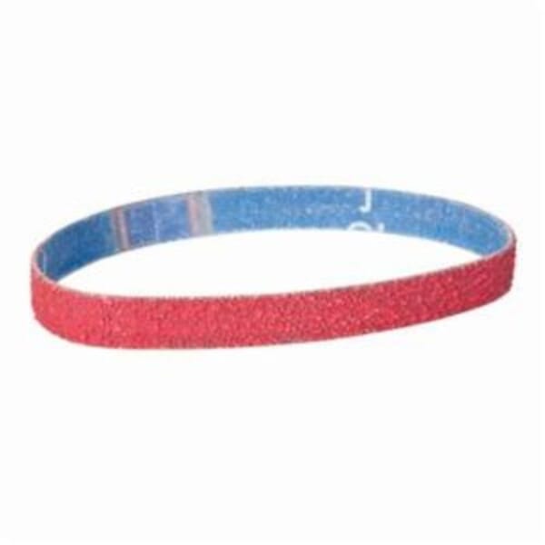 Norton 66254491528 SG R981 File Coated Abrasive Belt, 1/2 in W x 12 in L, 40 Grit, Ceramic Alumina Abrasive, Polyester Backing