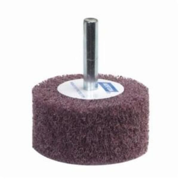 Norton Bear-Tex 66261058474 Spindle Mounted Non-Woven Flap Wheel, 3 in Dia Wheel, 2 in W Face, 1/4 in Dia Shank, 120 Grit, Medium Grade, Aluminum Oxide Abrasive