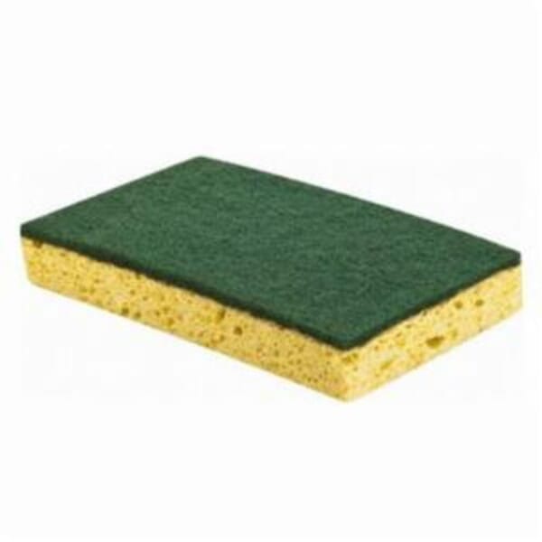 Norton 66261059403 893 Scour-N-Sponge Scour-N-Sponge Pad, 6-1/4 in L, 3-1/4 in W W/Dia, 3/4 in THK, Very Fine Grade, Aluminum Oxide Abrasive