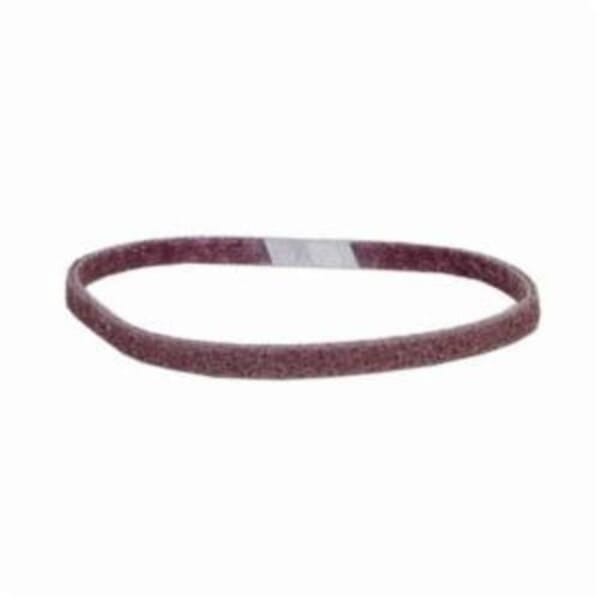 Norton Bear-Tex Rapid Prep 66261097565 Low Stretch Surface Conditioning Xtra Flexible Non-Woven Abrasive Belt, 1/4 in W x 24 in L, Medium Grade, Aluminum Oxide Abrasive, Maroon