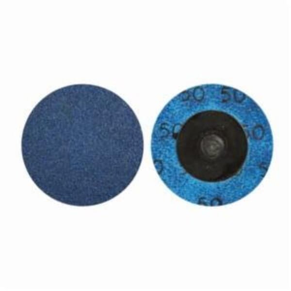 Norton BlueFire 66261121044 R884P Coated Abrasive Quick-Change Disc, 1-1/2 in Dia, 80 Grit, Coarse Grade, Zirconia Alumina Abrasive, Type TR (Type III) Attachment