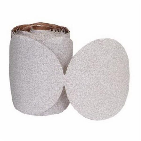 NortonAdaloxNo-Fil 66261131510 A275 PSA Coated Abrasive Disc Roll, 6 in Dia Disc, P220 Grit, Very Fine Grade, Aluminum Oxide Abrasive, Paper Backing