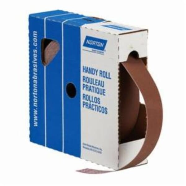 Norton Metalite 66261134303 K225 Coated Abrasive Roll, 10 yd L x 1 in W, 240 Grit, Very Fine Grade, Aluminum Oxide Abrasive, Cotton Backing