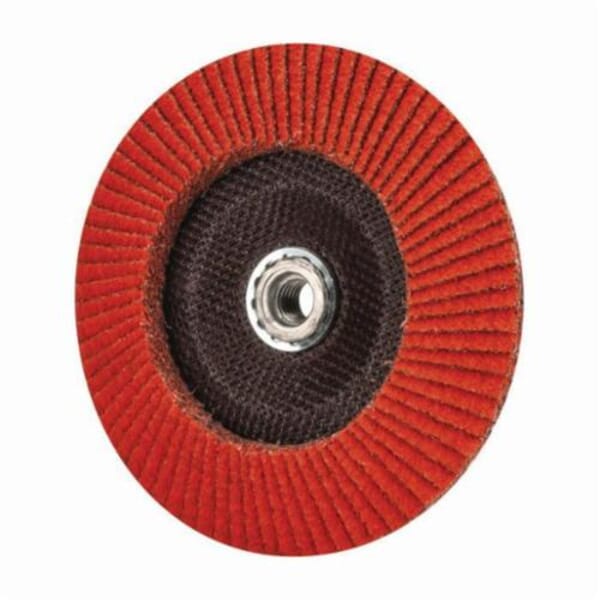Norton Blaze 66261183498 R980 Standard Density Coated Abrasive Flap Disc, 7 in Dia, 36 Grit, Extra Coarse Grade, Ceramic Alumina Abrasive, Type 29 Conical Disc
