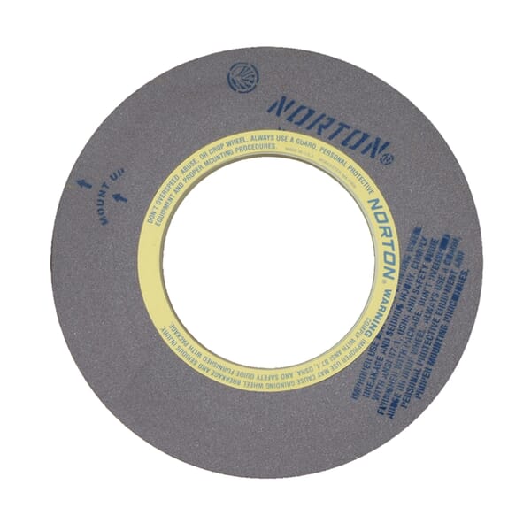 Norton 69078666748 64A Centerless Grinding Wheel, 20 in Dia x 8 in THK, 12 in Center Hole, 60 Grit, Aluminum Oxide Abrasive