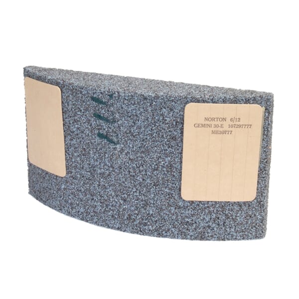 Norton Gemini 69936699728 53A Type 31 Surface Grinding Segment, 8 in H x 11-1/4 in W x 3 in THK, 30 Grit, Aluminum Oxide Abrasive