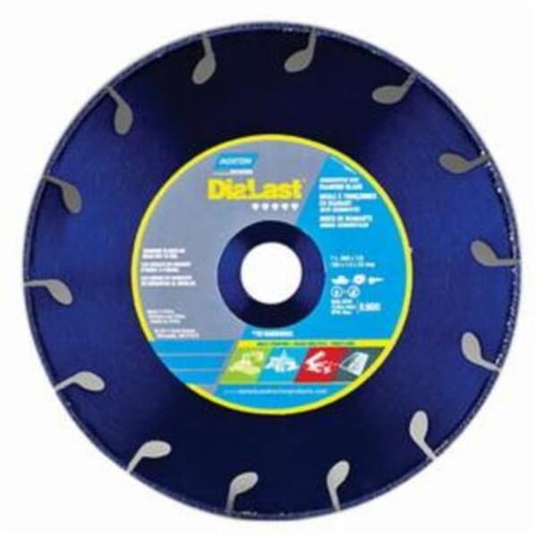Norton DiaLast 70184694055 Reinforced Right Cut Straight Depressed Center Wheel, 7 in Dia x 0.06 in THK, 7/8 in Center Hole, Diamond Abrasive