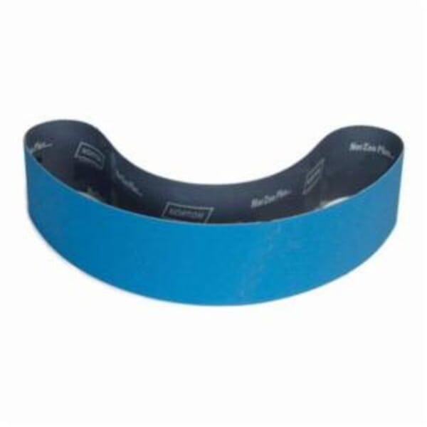 Norton BlueFire 78072728582 R823P File Coated Abrasive Belt, 1 in W x 30 in L, 80 Grit, Coarse Grade, Zirconia Alumina Abrasive, Polyester Backing