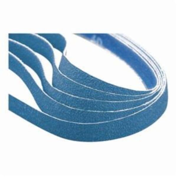 Norton BlueFire 78072753073 R823P File Coated Abrasive Belt, 1 in W x 12 in L, 60 Grit, Coarse Grade, Zirconia Alumina Abrasive, Polyester Backing