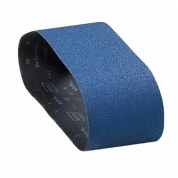 Norton BlueFire 78072727697 R821P Narrow Coated Abrasive Belt, 6 in W x 48 in L, 40 Grit, Extra Coarse Grade, Zirconia Alumina Abrasive, Cotton Backing