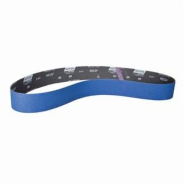 Norton BlueFire 78072728692 R823P Narrow Coated Abrasive Belt, 2-1/2 in W x 60 in L, 60 Grit, Coarse Grade, Zirconia Alumina Abrasive, Polyester Backing