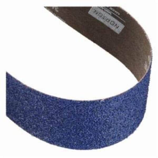 Norton BlueFire 78072750011 R884P Narrow Coated Abrasive Belt, 2 in W x 132 in L, 60 Grit, Coarse Grade, Zirconia Alumina Abrasive, Polyester Backing