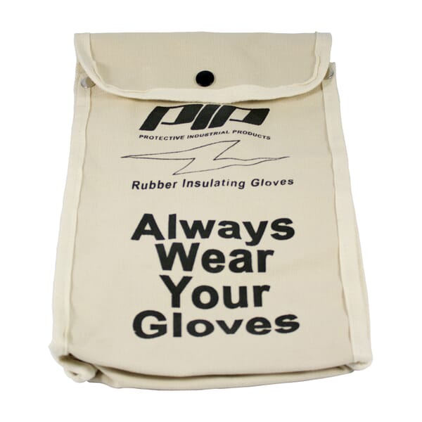 Novax 148-6011 Protective Bag, Snap Closure, For Use With 11 in Insulating Gloves, Cotton Canvas, Natural with Black Lettering